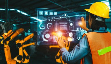 Dijital endüstri ve fabrika robotik teknolojisi için gelişmiş robot kol sistemi