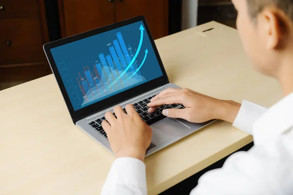 Business visual data analyzing technology by creative computer software — Stock Photo, Image