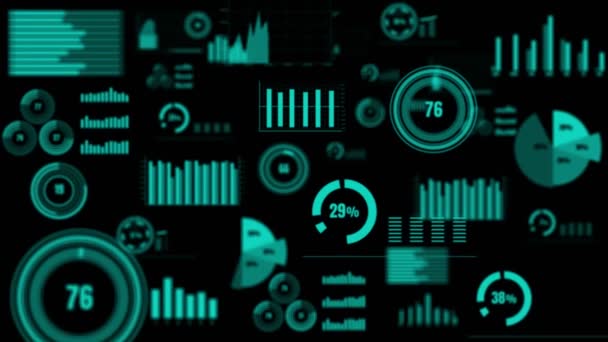 Panel de operaciones visionario para el análisis de datos financieros — Vídeos de Stock