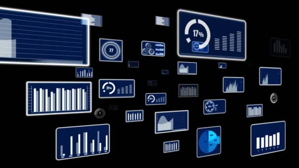 Painel de negócios visionário para análise de dados financeiros — Vídeo de Stock