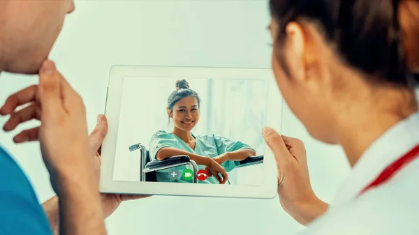 Medico telemedicina servizio video online per la salute del paziente virtuale chat medica — Foto Stock