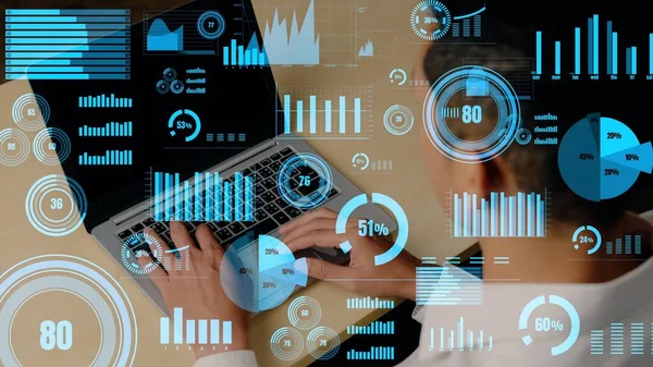 Visual creativa de la tecnología de análisis de datos de negocios —  Fotos de Stock