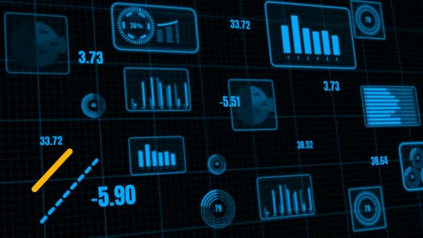 Panel de operaciones visionario para el análisis de datos financieros — Vídeo de stock