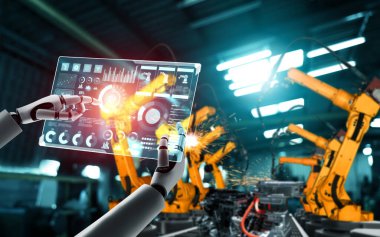 Mekanize endüstri robotu ve robot silahları fabrika üretiminde kullanılacak. .