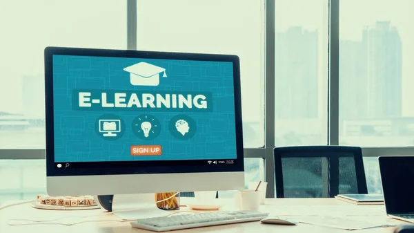 E-learning és online oktatás a hallgatói és egyetemi koncepció számára. — Stock Fotó