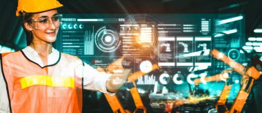 Dijital endüstri ve fabrika robotik teknolojisi için gelişmiş robot kol sistemi