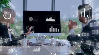 Teknolojiyi analiz eden iş verilerinin yaratıcı görüntüsü