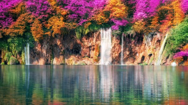 Seamless Loop Cinemagraph video del paisaje de cascada en los lagos de Plitvice Croacia — Vídeos de Stock