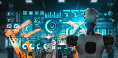 Mekanize endüstri robotu ve robot silahları fabrika üretiminde kullanılacak. .