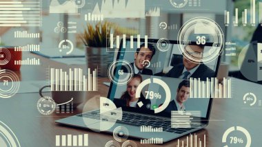 Şirket personeli toplantısındaki iş adamlarının yaratıcı görüntüsü