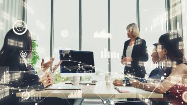 Teknolojiyi analiz eden iş verilerinin yaratıcı görüntüsü