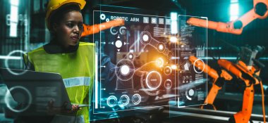 Dijital endüstri ve fabrika robotik teknolojisi için gelişmiş robot kol sistemi