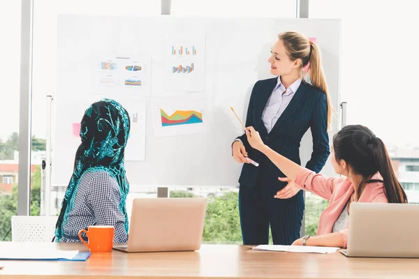 Multicultural working group in teamwork meeting. — Stock Photo, Image