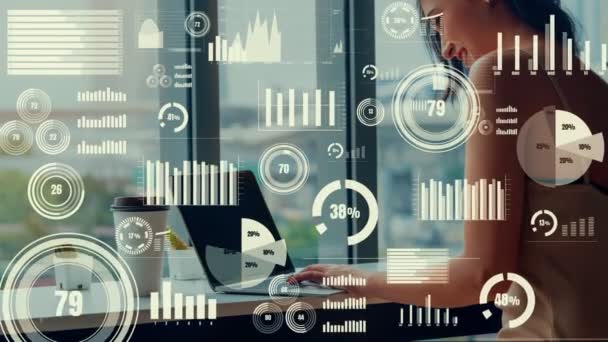 Creative visual of business data analysis technology — Stock video