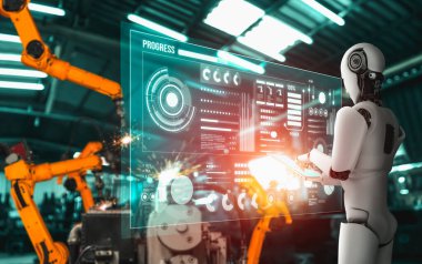 Mekanize endüstri robotu ve robot silahları fabrika üretiminde kullanılacak. .