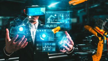 Dijital endüstri ve fabrika robotik teknolojisi için gelişmiş robot kol sistemi