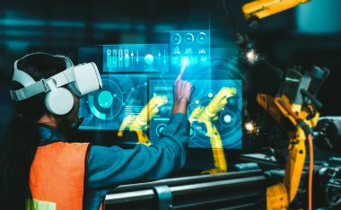 Dijital endüstri ve fabrika robotik teknolojisi için gelişmiş robot kol sistemi