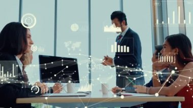 Teknolojiyi analiz eden iş verilerinin yaratıcı görüntüsü