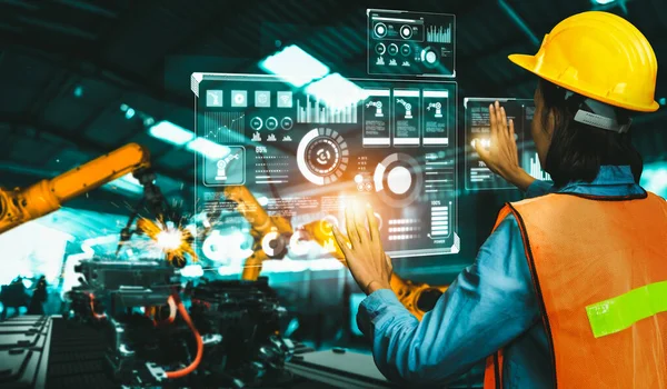 Dijital endüstri ve fabrika robotik teknolojisi için gelişmiş robot kol sistemi