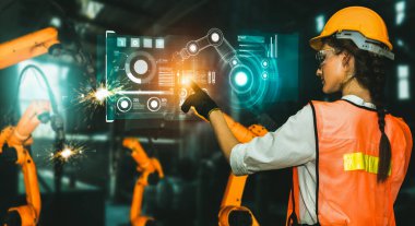 Dijital endüstri ve fabrika robotik teknolojisi için gelişmiş robot kol sistemi