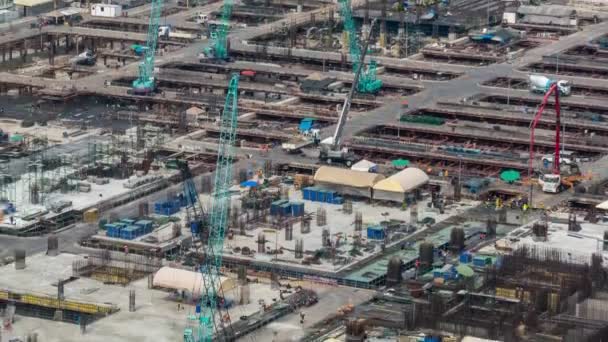 Intervalle de temps du chantier avec des machines de construction lourdes dans la métropole — Video