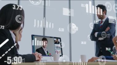 Şirket personeli toplantısındaki iş adamlarının yaratıcı görüntüsü