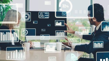 Teknolojiyi analiz eden iş verilerinin yaratıcı görüntüsü