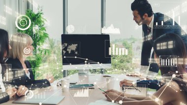 Teknolojiyi analiz eden iş verilerinin yaratıcı görüntüsü