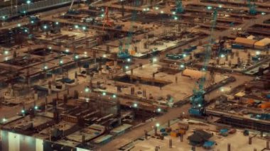 Metropolis 'te inşaat makineleri ile inşaat alanının zaman aşımı