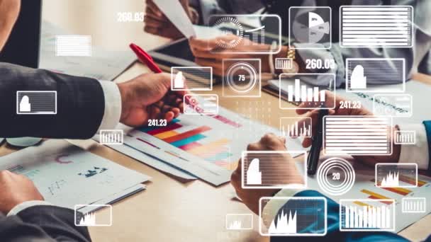 Visuais criativos de empresários em reunião de pessoal corporativo — Vídeo de Stock