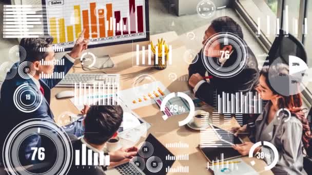 Visuais criativos de empresários em reunião de pessoal corporativo — Vídeo de Stock