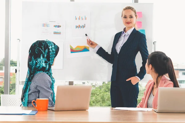 Multicultural working group in teamwork meeting. — Stock Photo, Image