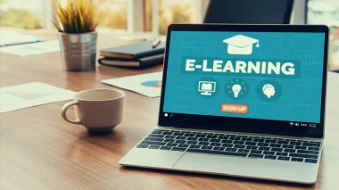 Öğrenci ve Üniversite Konsepti için E-öğrenim ve Çevrimiçi Eğitim.