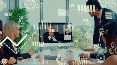 Şirket personeli toplantısındaki iş adamlarının yaratıcı görüntüsü