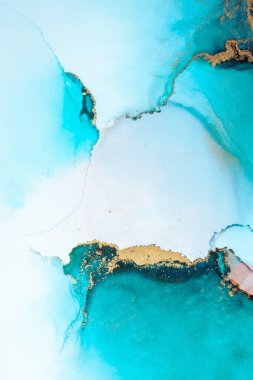 Kağıt üzerinde mermer sıvı mürekkep resminin lüks mavi soyut arkaplanı .