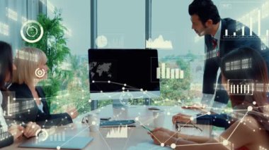 Teknolojiyi analiz eden iş verilerinin yaratıcı görüntüsü