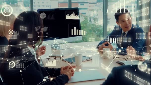 Visual creativa de la tecnología de análisis de datos de negocios — Vídeo de stock