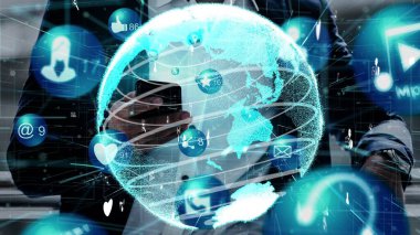 Sosyal medya ve insanlar ağ teknolojisi kavramsal