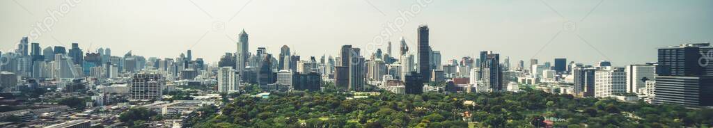 Cityscape and high-rise buildings in metropolis city center