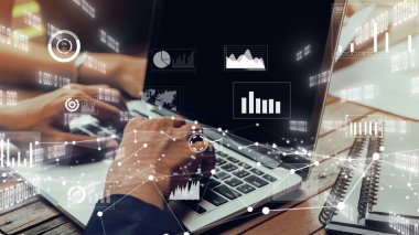 Teknolojiyi analiz eden iş verilerinin yaratıcı görüntüsü