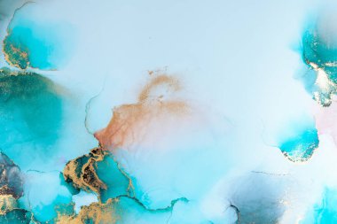 Kağıt üzerinde mermer sıvı mürekkep resminin lüks mavi soyut arkaplanı .