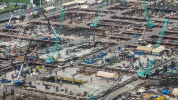 Intervalle de temps du chantier avec des machines de construction lourdes dans la métropole — Video