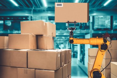 Yenilikçi depo ve fabrika dijital teknolojisi için akıllı robot kol sistemi