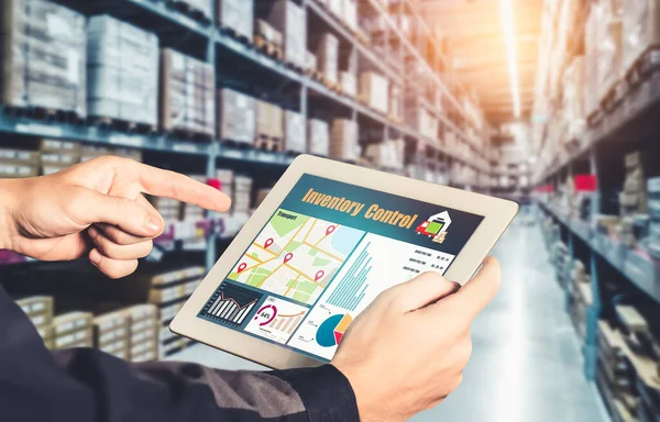 Warehouse management innovative software in computer for real time monitoring