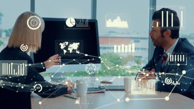 Teknolojiyi analiz eden iş verilerinin yaratıcı görüntüsü