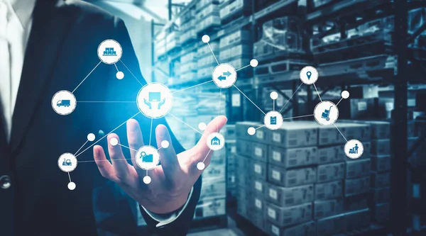 Smart warehouse management system with innovative internet of things technology — Stock Photo, Image