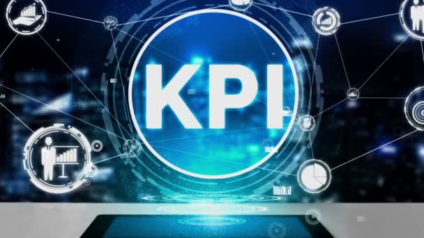 KPI βασικός δείκτης απόδοσης για τις επιχειρήσεις εννοιολογική — Αρχείο Βίντεο