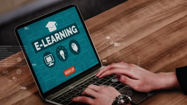 E-learning dla studentów i uniwersytetów konceptualnych — Wideo stockowe