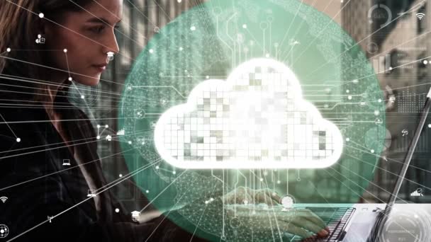 Cloud computing conceptuel et technologie de stockage de données pour l'innovation future — Video