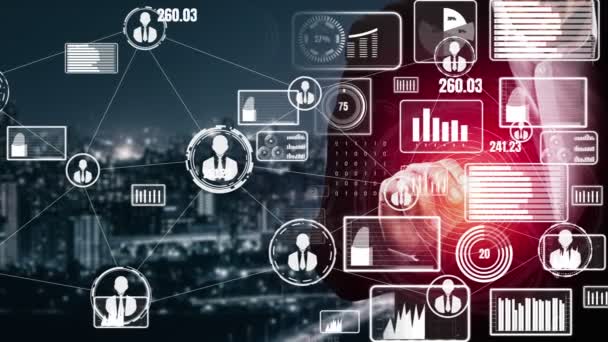 Konceptuell affärsinstrumentpanel för analys av finansiella data — Stockvideo